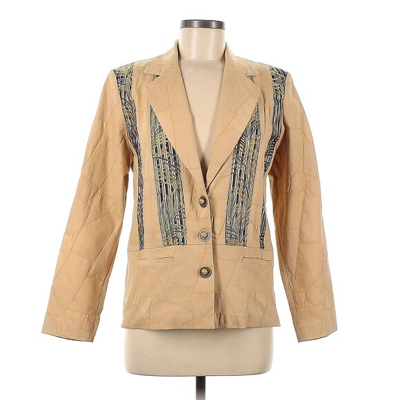 NWT Vintage 90s Silk Box Jacket Patchwork Stitching Lagenlook Cottagecore Size 6 - Picture 7 of 9